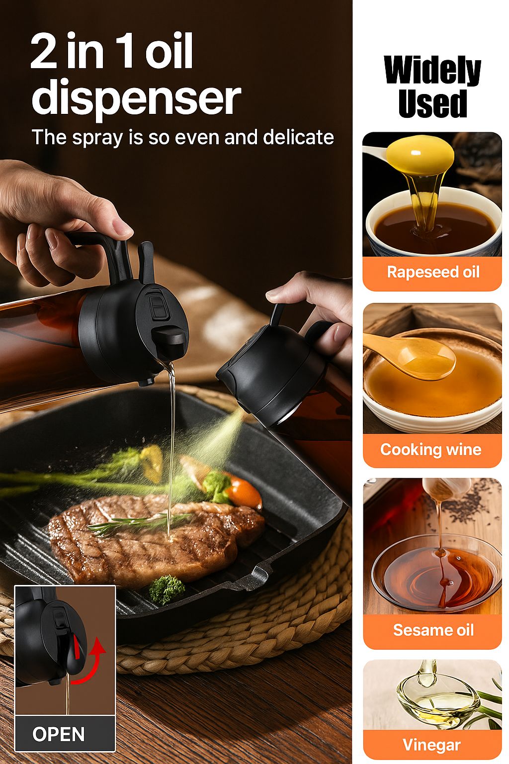 SprayPour™ – 500ml 2-in-1 Oil Dispenser